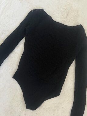 Abercrombie & Fitch Black Long-Sleeve Lace Bodysuit